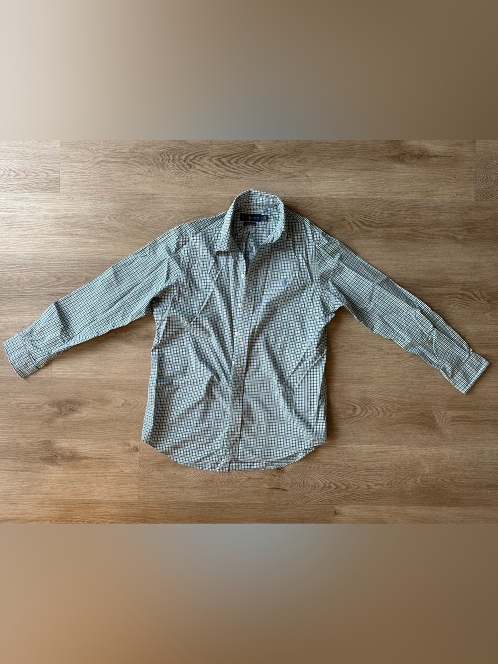 Ralph Lauren Blue & Green Gingham Button-Down Shirt